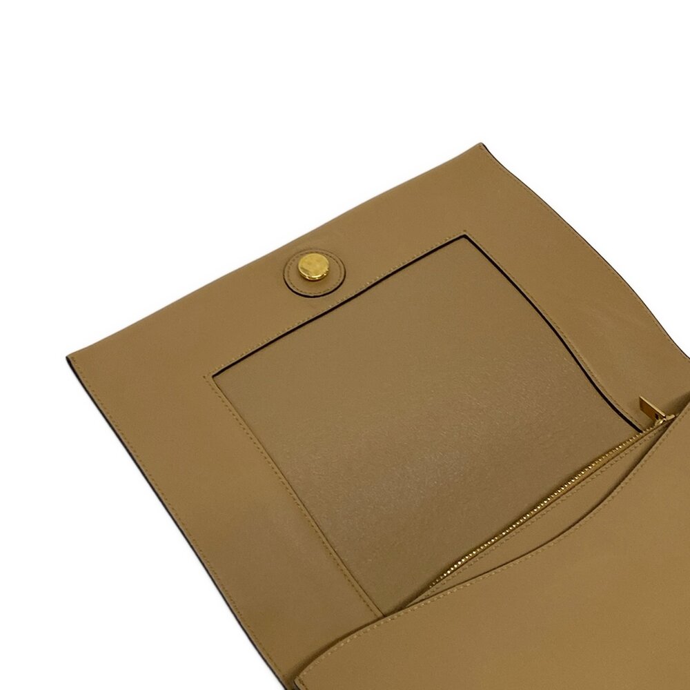 Celine Frame Medium Shoulder Bag White Light Brown - Picture 14 of 15